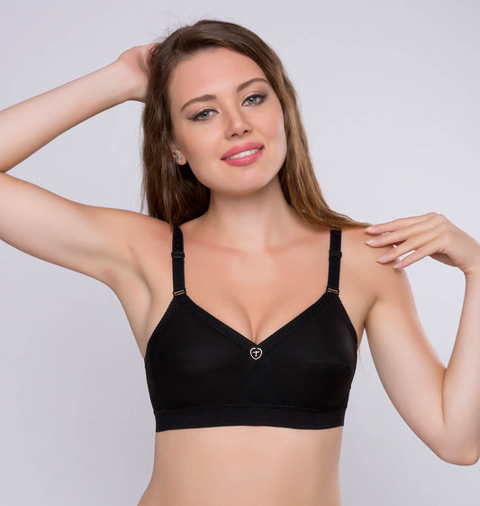 Buy TRYLO Riza Superfit Women's Non Wired Non Padded Dual Layered Premium  Fabric Bra Available in D/E/F Cups, Available in Rose  Gold/Dove/Ebony/Sapphire & Ruby Color Online at desertcartKUWAIT