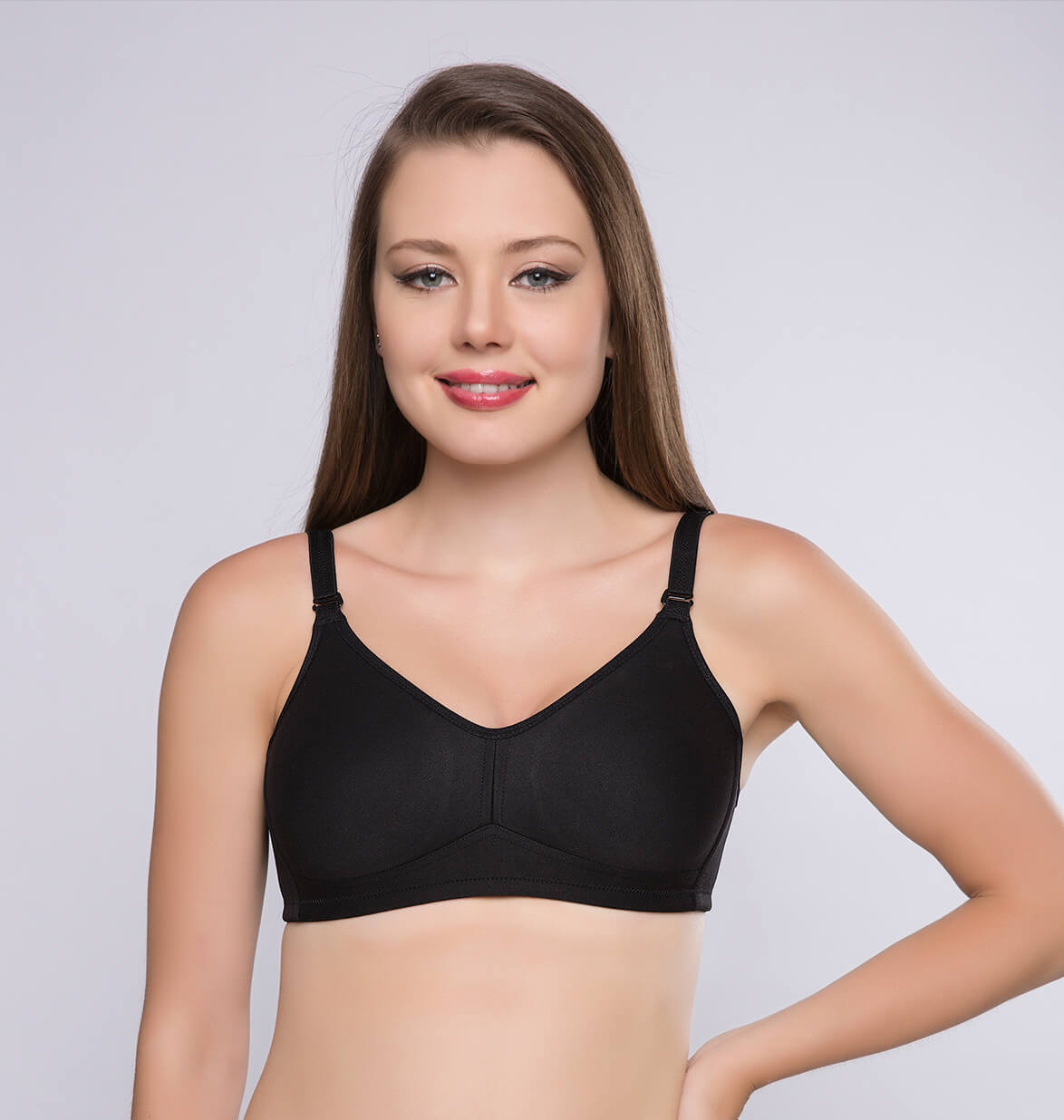 Trylo RIZA COTTONFIT-BLACK-38-D-CUP Women Full Coverage Non Padded Bra